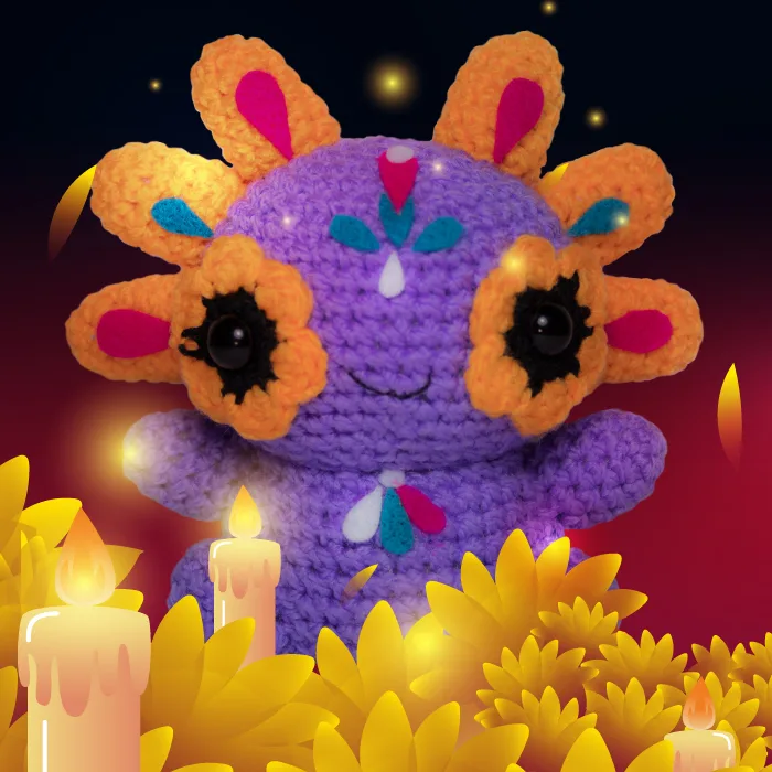 despojo y esponjoso, ajolotito, ajolotes, ajolote de pelche, día de muertos, la catrina, regalo, haloween