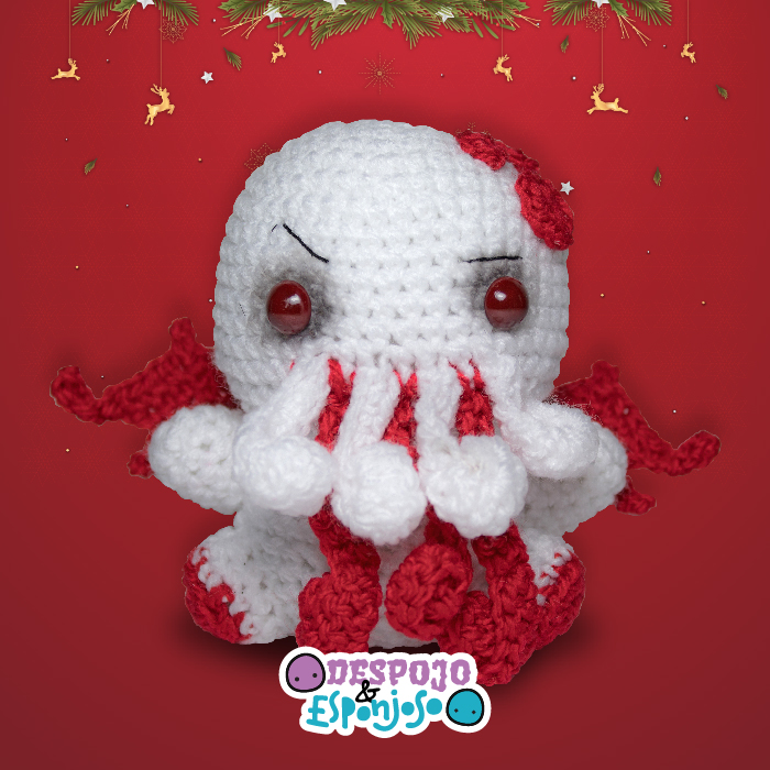 despojo y esponjoso, chibi cthulhu, cthulhu, navidad, navideño, edición especial, muñeco de peluche ,amigurumi, hp lovecraft