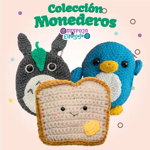 despojo y esponjoso, crochet, amigurumi, tejido, estambre, monedero, totoro, pinguino, pan, divertido