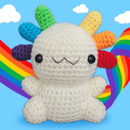 despojo y esponjoso, arcoiris, lgbt, lgbtttiq, ajolote, peluche de ajolote, colores