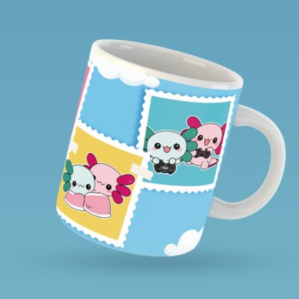 Taza para Regalo de 14 de febrero con diseño de Ajolotes | Ajolotaza - Imagen 3